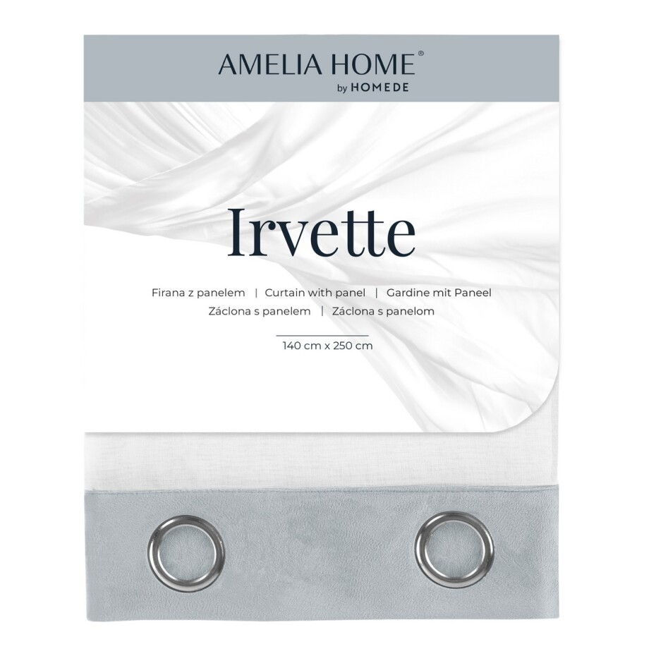AmeliaHome Záclona Irvette Eyelets stříbrná, 140 x 250 cm - main (3)