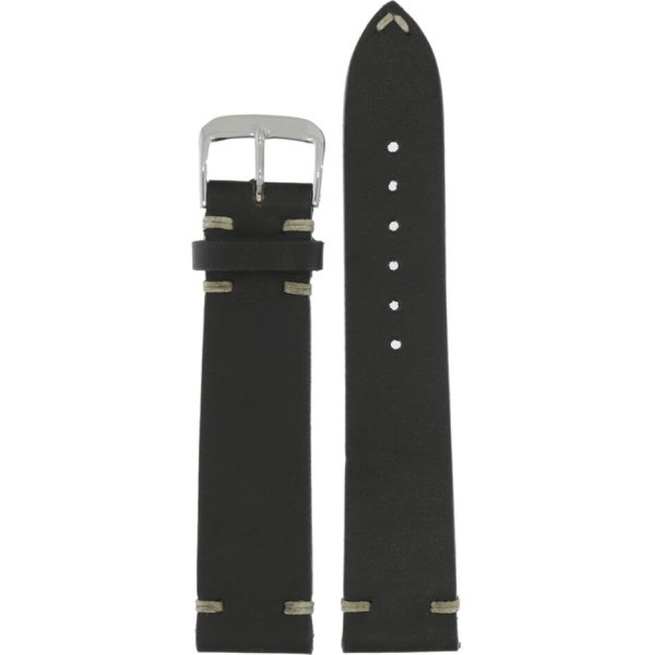 Vintage kožený řemínek Junkers 22mm - černý - main (0)