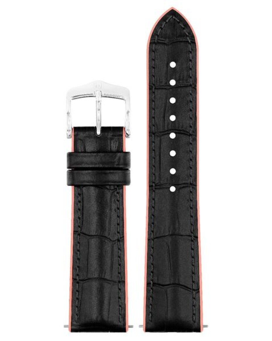 Řemínek Hirsch Andy - černo-růžový - 18 mm - M – Střední délka - 16 mm - Stříbrná - main (1)