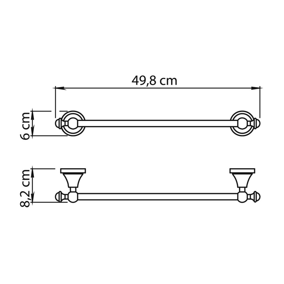 GEDY NV214513 Nevis držák ručníků 45 x 8,2 cm, chrom - main (2)