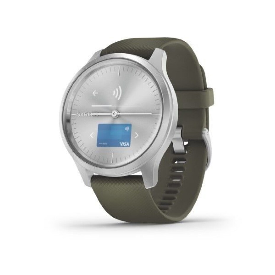 Garmin vivomove3 Style, Silver/Green Band 010-02240-21 - main (3)