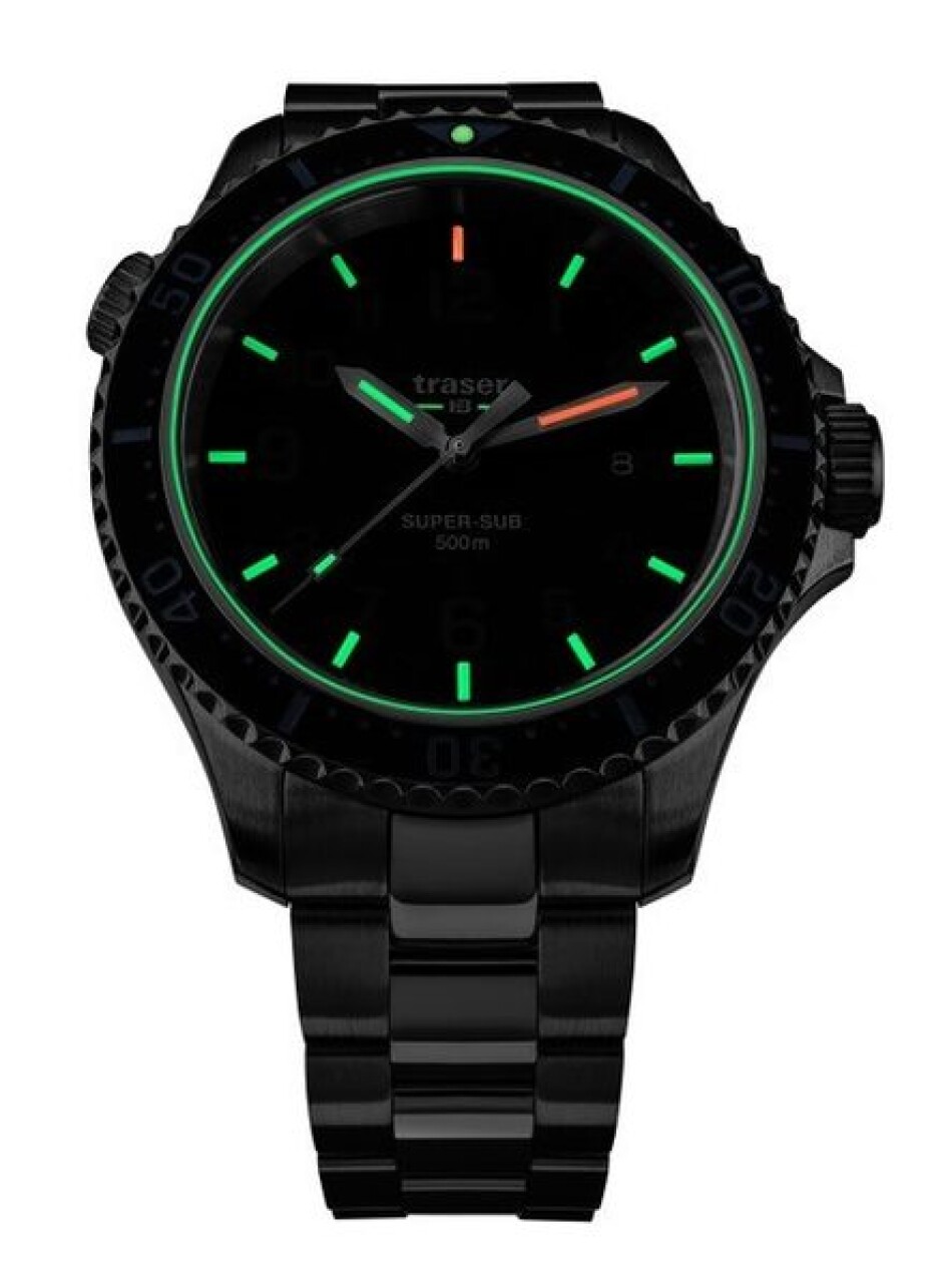 Traser P67 Diver Black Set ocel a pryž - main (4)