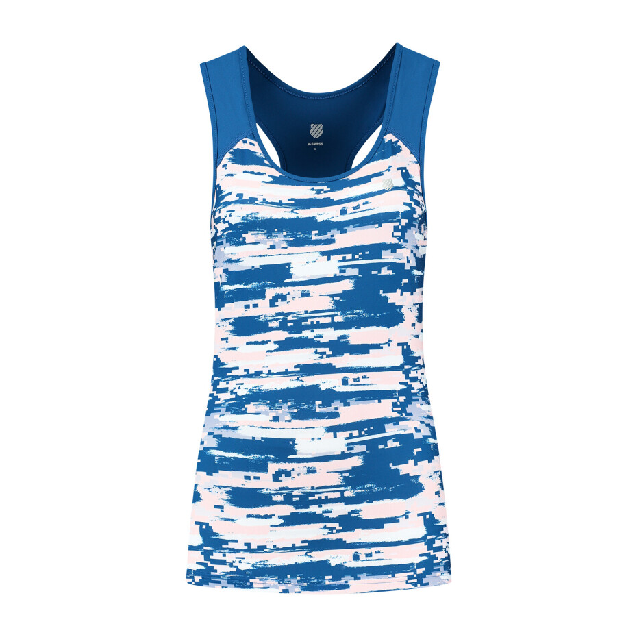 Dámské tílko K-Swiss  Hypercourt Stripe Tank Print/Classic Blue M - main (0)