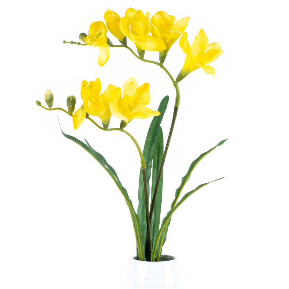 Umělá květina Frézie žlutá, 57 cm - main (1)