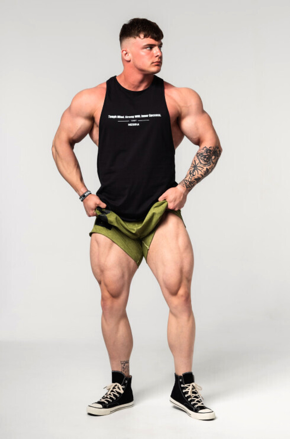 Pánské šortky Nebbia  Washed-off Gym Sweatshorts NO BS Light Green M - main (4)