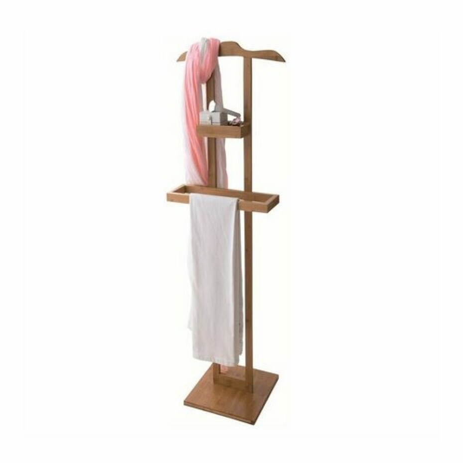 Bambusový stojan na oblečení s odkládací plochou Compactor Bamboo - 44,5 x 32 x 115 cm - main (4)