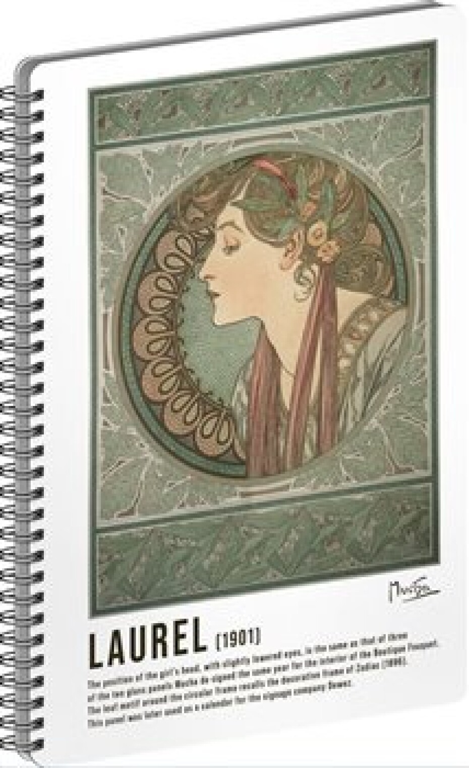 Alfons Mucha Spirálový blok Laurel, linkovaný 14,8 x 21 cm - main (0)