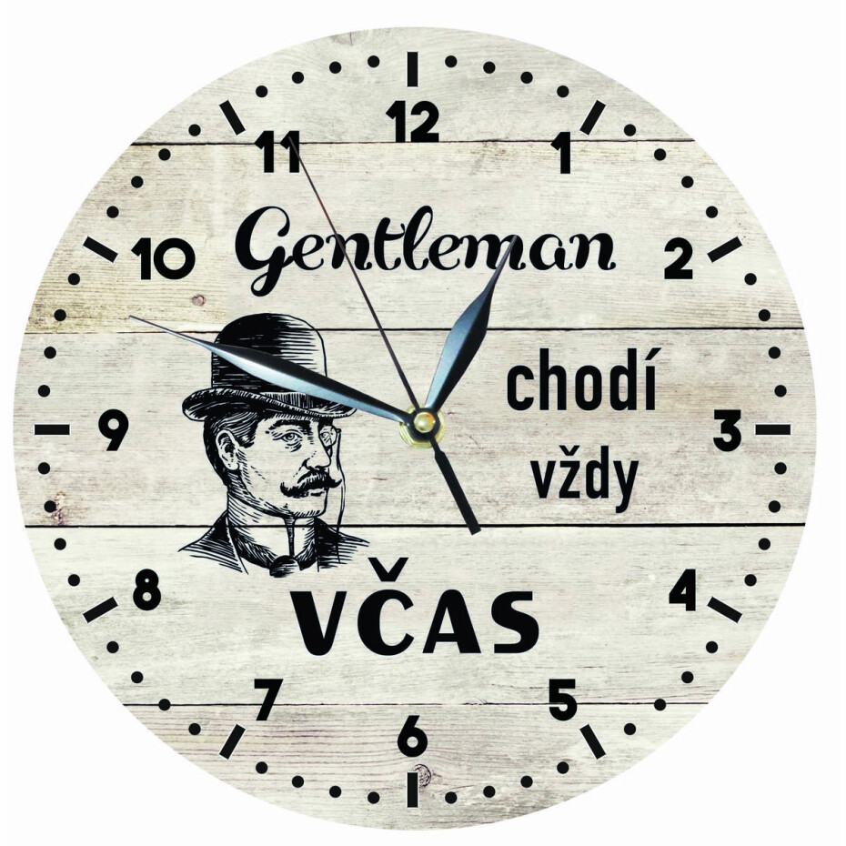 Bohemia Gifts Dřevěné hodiny - Gentleman, 24 cm - main (0)