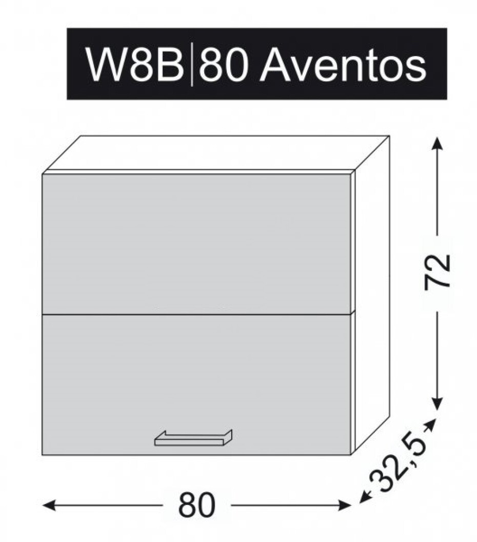 ArtExt Kuchyňská skříňka horní MALMO | W8B 80 Aventos Barva korpusu: Lava - main (23)