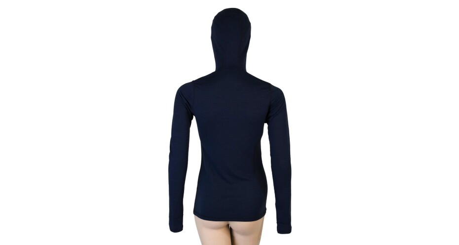 Sensor tričko s kapucí Merino Df deep blue - main (3)