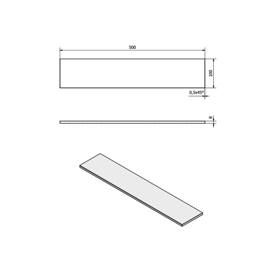 SAPHO 22481 police 50 x 10 x 0,8 cm, mléčné sklo - main (1)