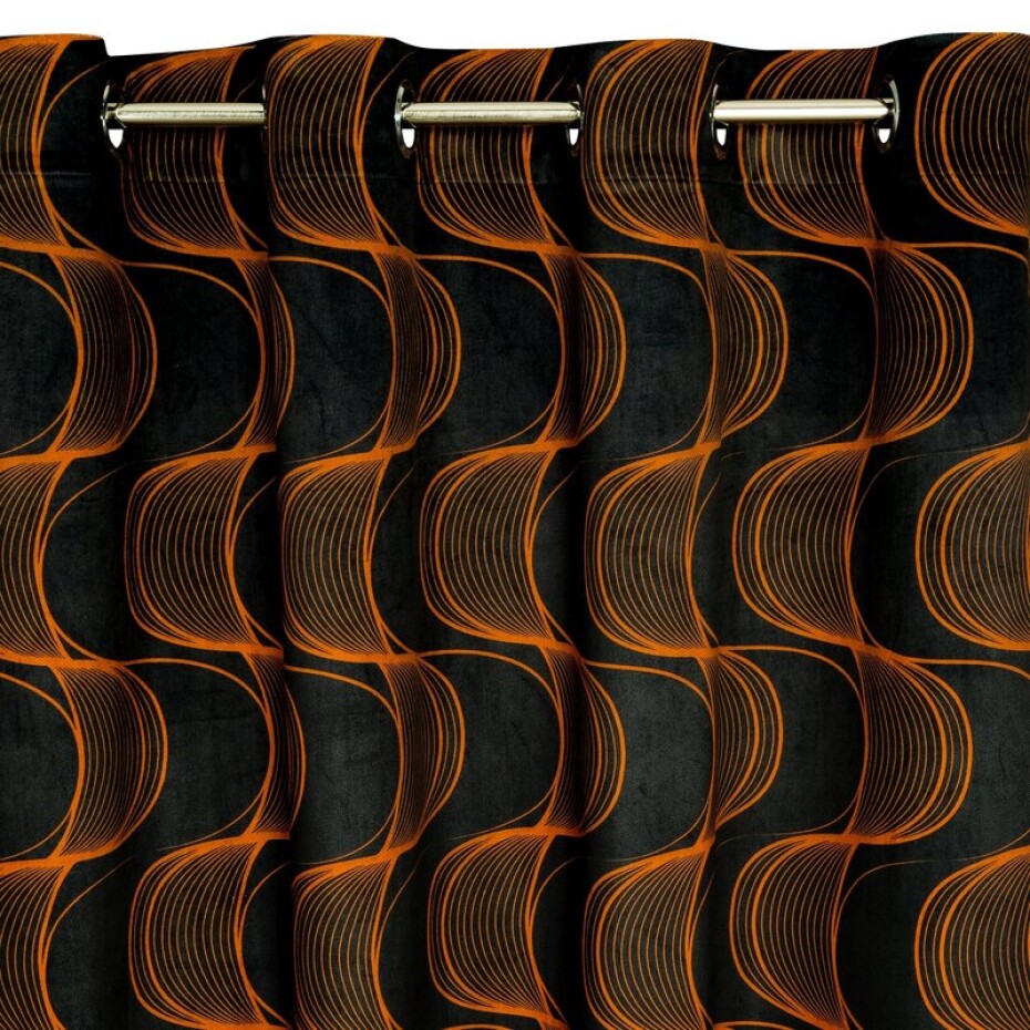 ArtFir Závěs FIELD K | černá/červená 140 x 250 cm - main (3)