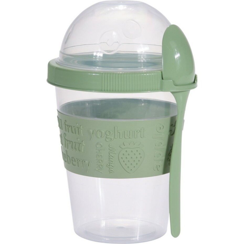 EH Hrnek na jogurt se lžičkou, 600 ml, plast, mix barev - main (1)