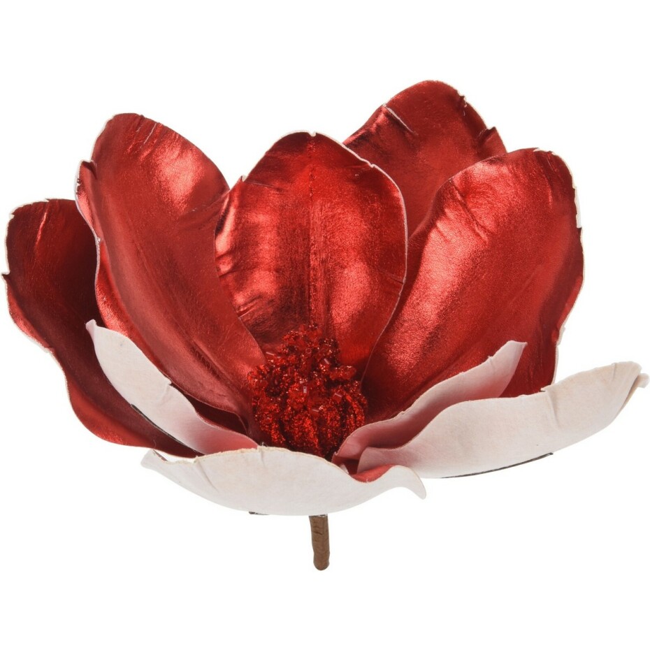 Umělá magnolie na klipu červená, 22 x 20 cm - main (0)