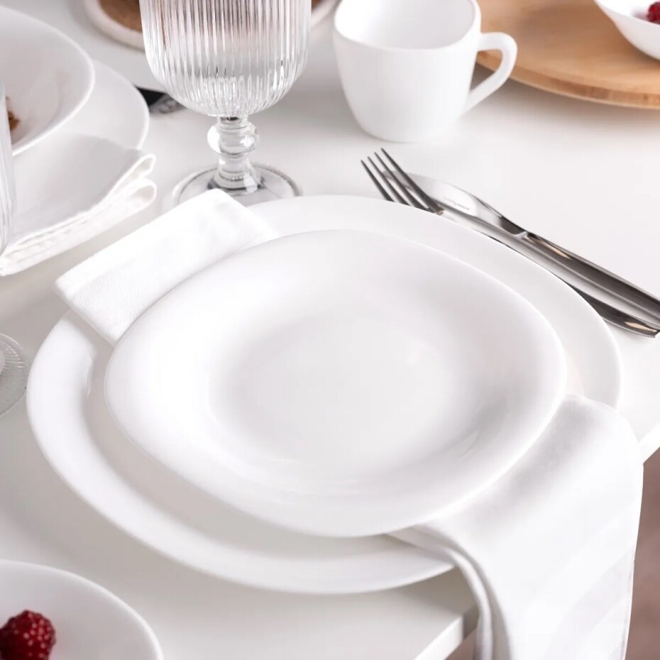 Altom Sada dezertních talířů z opálového skla White harmony 21,5 cm, 6 ks - main (1)