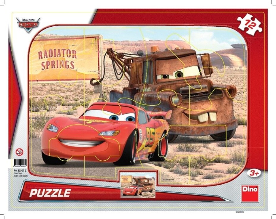 Auta: Blesk &amp; Burák - puzzle 12 dílků - Dino Park - main (0)
