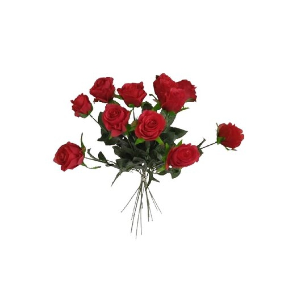 Umělá kytice Růží červená, 67 cm, 12ks - main (2)