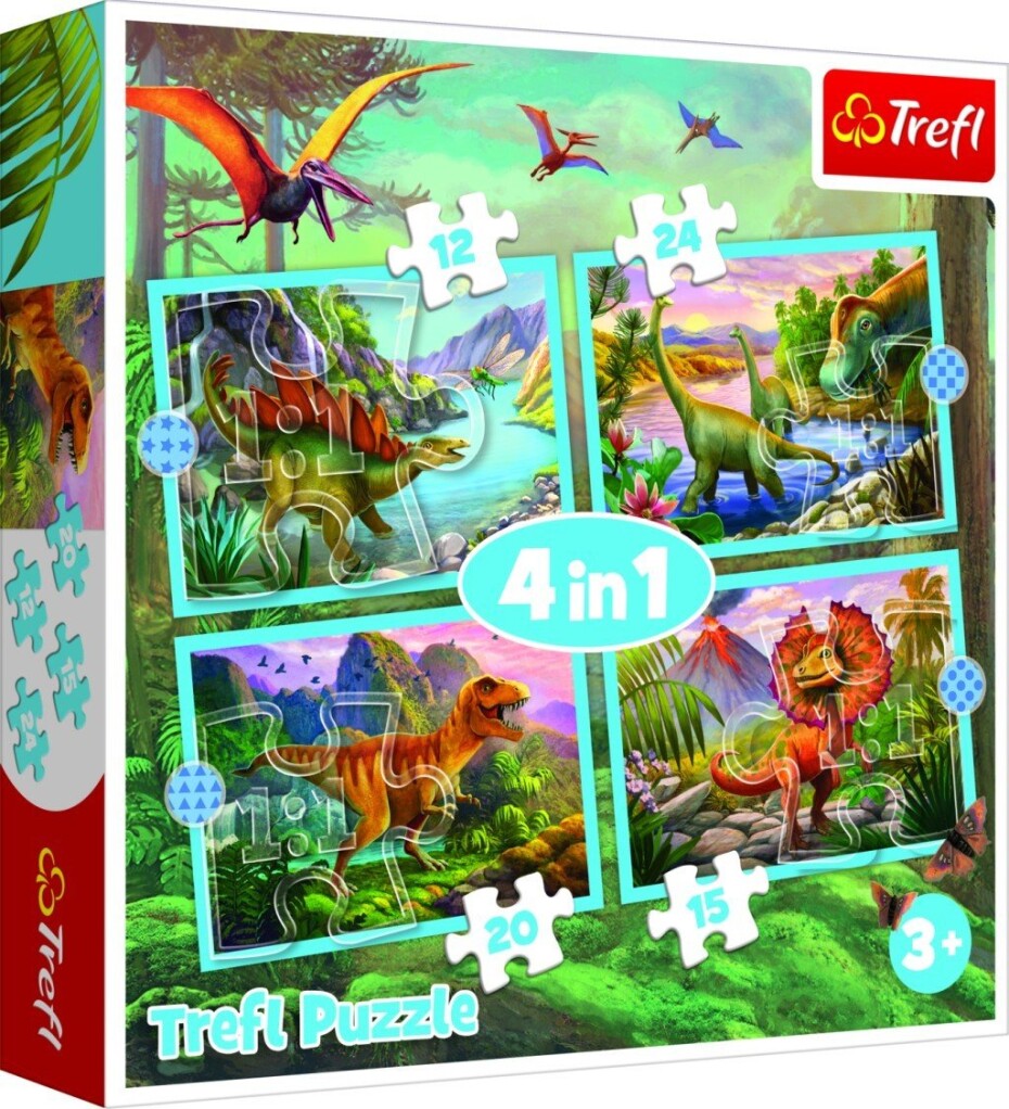 Puzzle Jedineční dinosauři 4v1 (12,15,20,24 dílků) - Trigano - main (0)