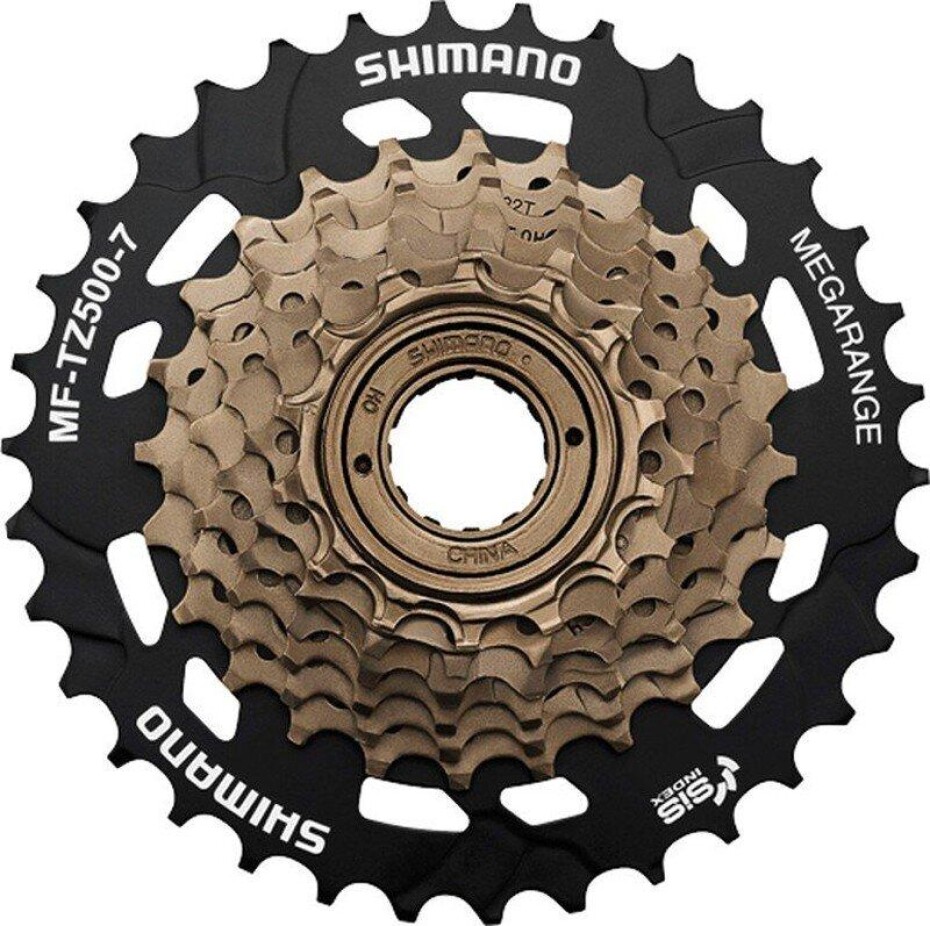 Shimano 7-kolo MF-TZ500 14-34 zubů Megarange, hnědé/černé - main (0)