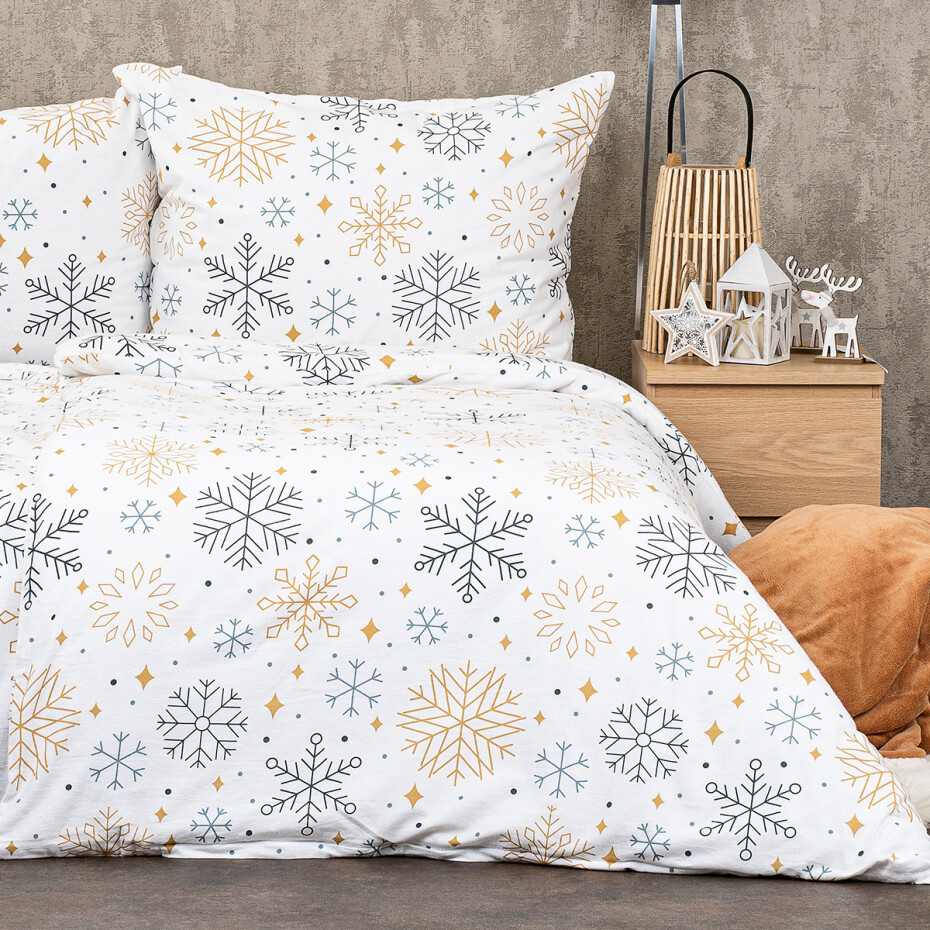 4Home Flanelové povlečení Frosty snowflakes, 140 x 200 cm, 70 x 90 cm - main (1)