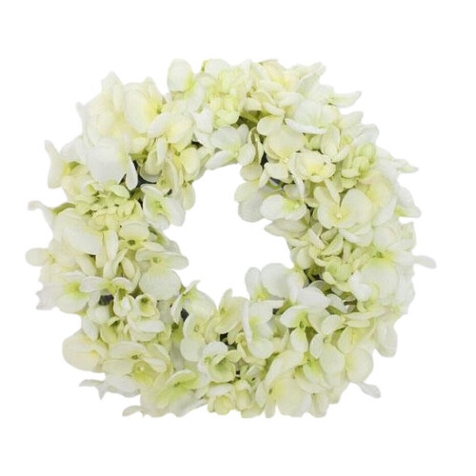 Umělý věnec Hortenzie bílá, pr. 24 cm - main (0)