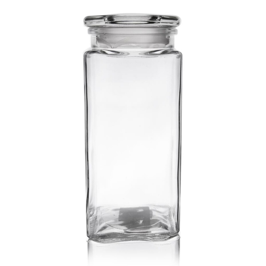 Dóza sklo s víkem 1,8 l hranatá  - main (0)
