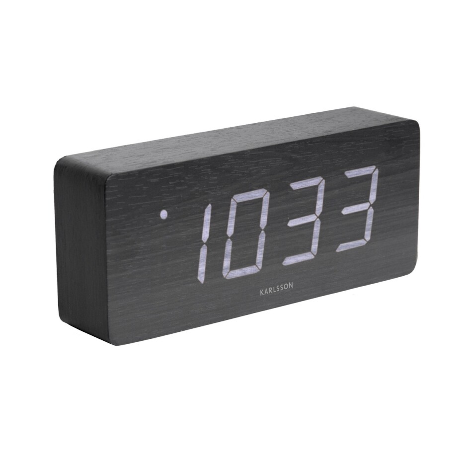Karlsson 5654BK Designové LED stolní hodiny s budíkem, 21 x 9 cm - main (0)