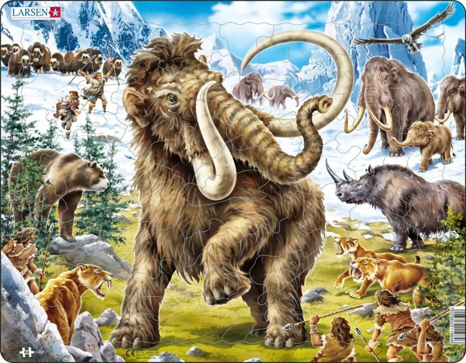 Puzzle MAXI - Mamut/64 dílků, 1.  vydání - Kohoutová tetování - main (0)