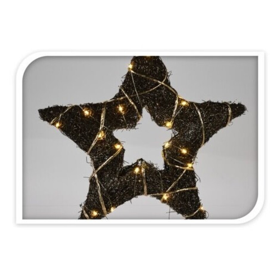 Vánoční LED hvězda Browee tmavě hnědá, 30 LED, 39 x 37 x 4 cm - main (1)