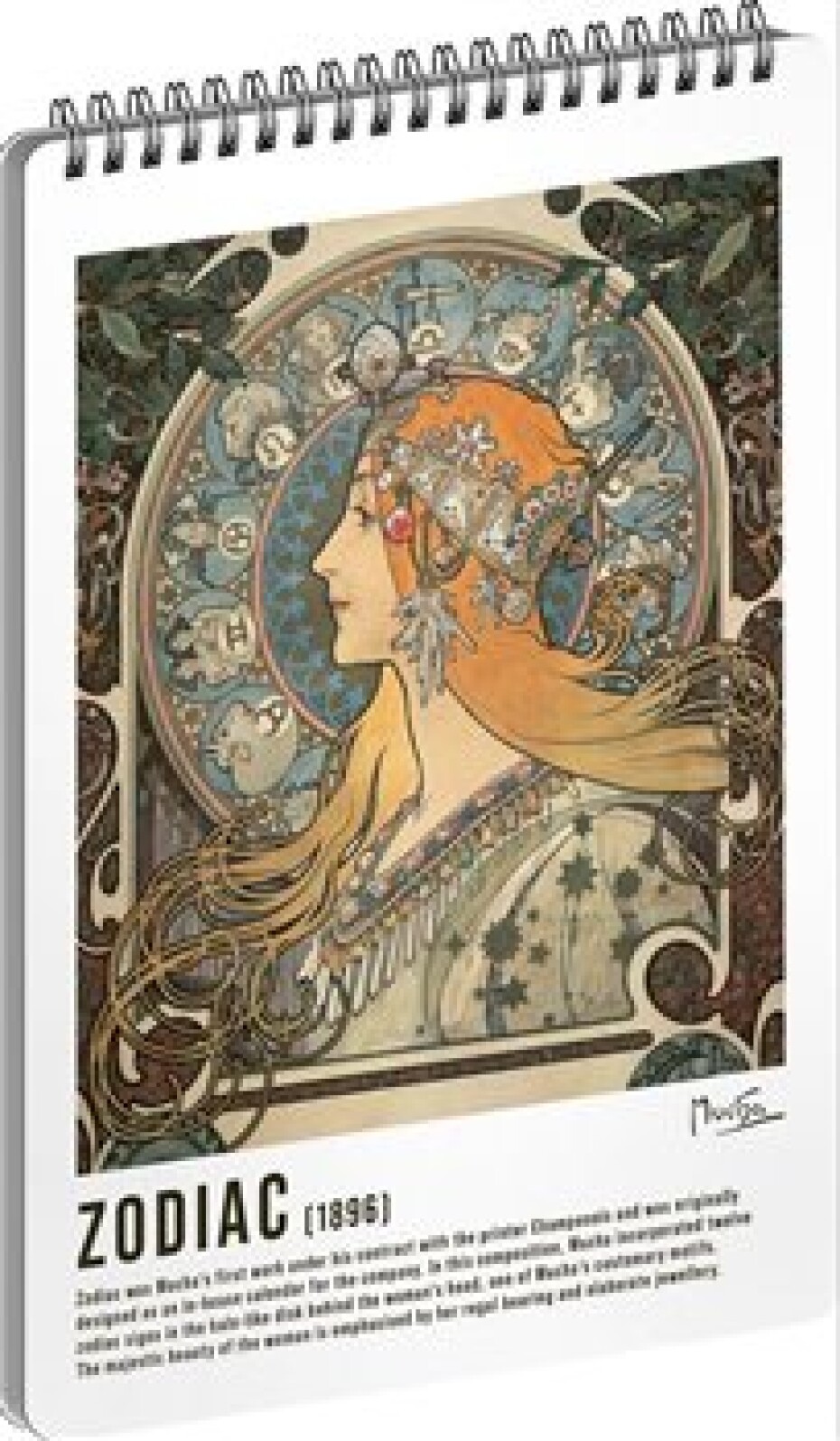 Alfons Mucha Spirálový blok Zodiac, linkovaný 14,8 x 21 cm - main (0)