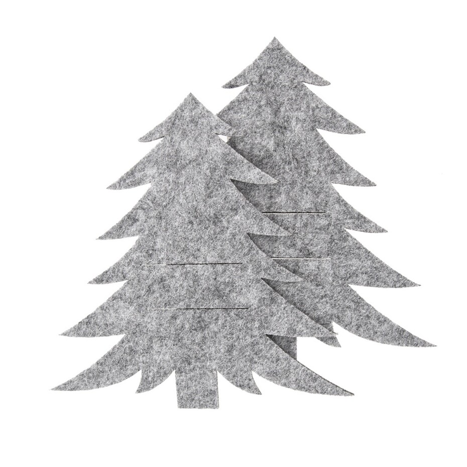 Orion Kapsa na příbory Stromek šedá, 18 x 18 cm, sada 2 ks - main (1)