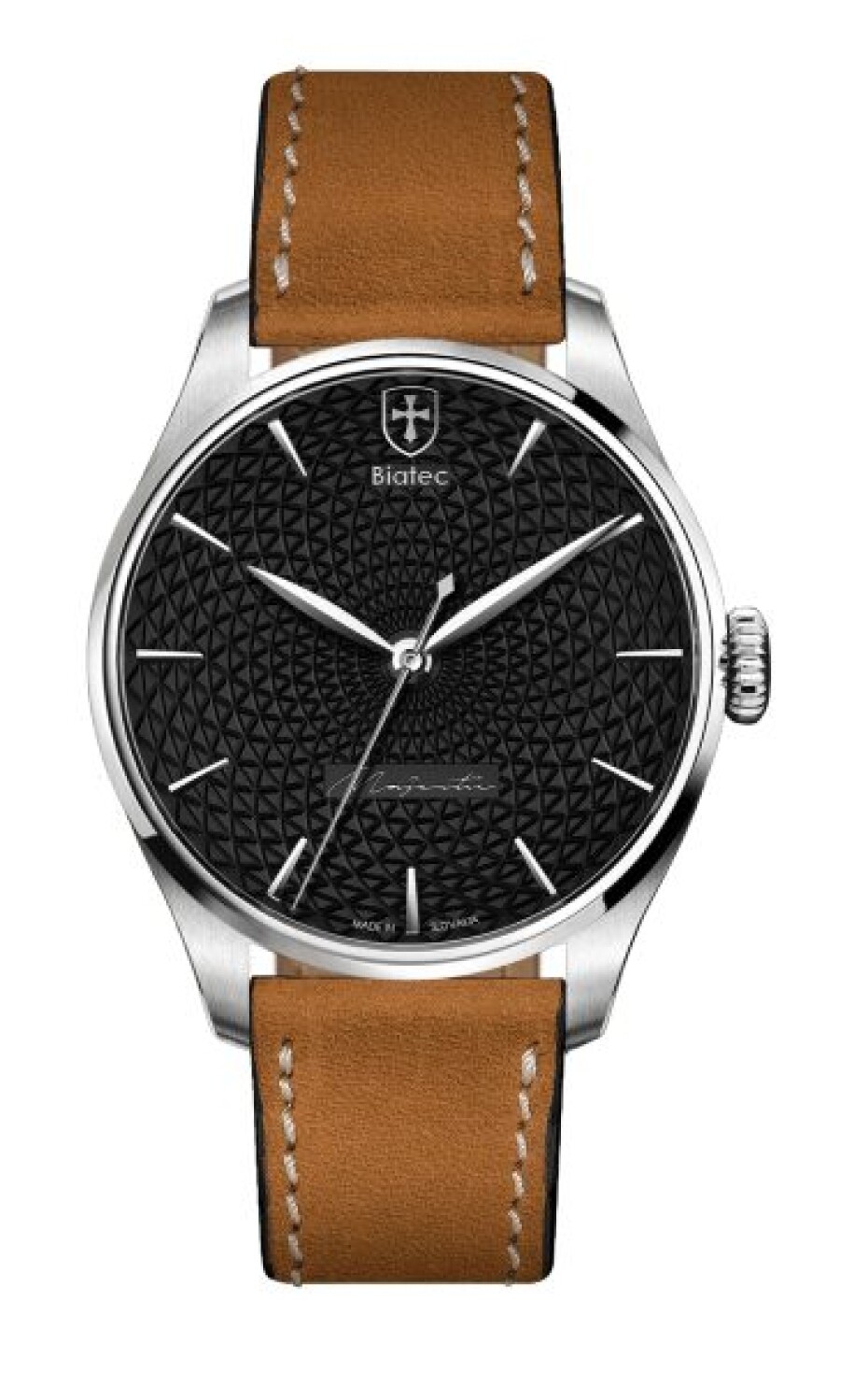 Biatec Majestic 01 N - Černý kožený řemínek z pravého aligátora - main (11)