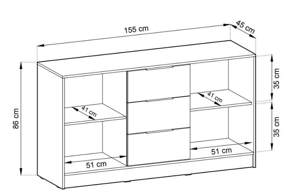 ArtPS Komoda KELLY 3D | šedá - main (5)