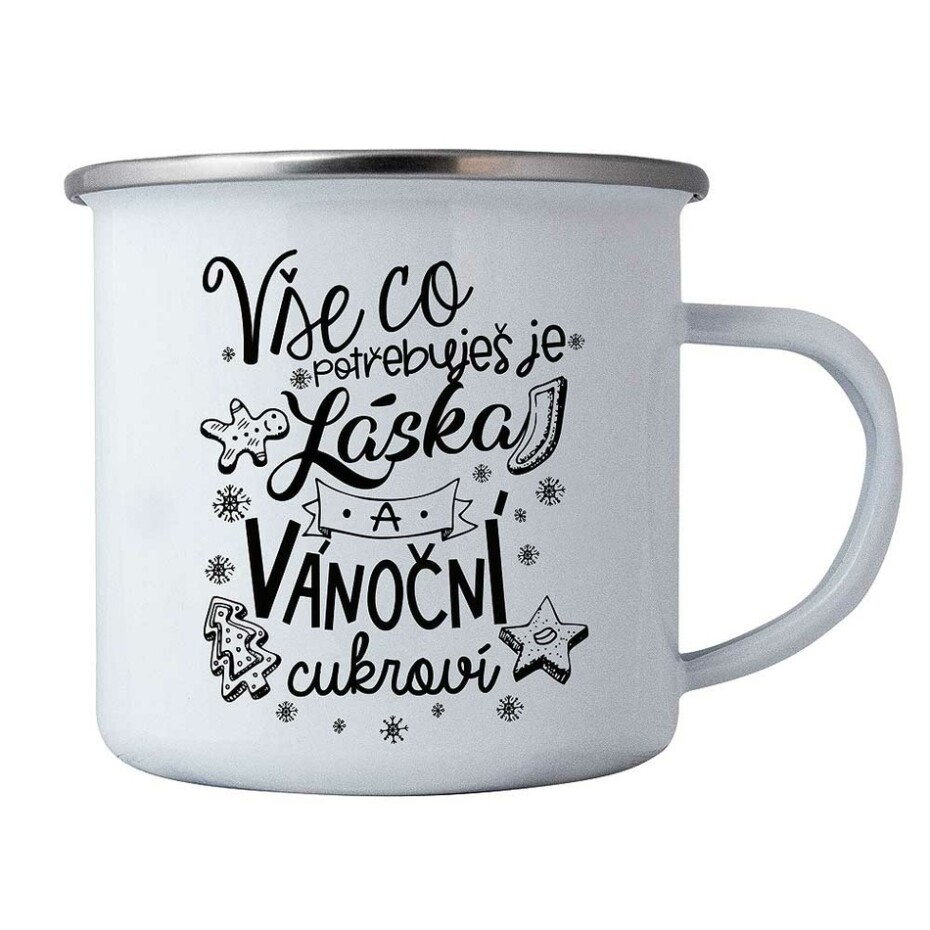 Bohemia Gifts Vánoční plechový hrnek - Láska a Vánoce, 350 ml - main (0)