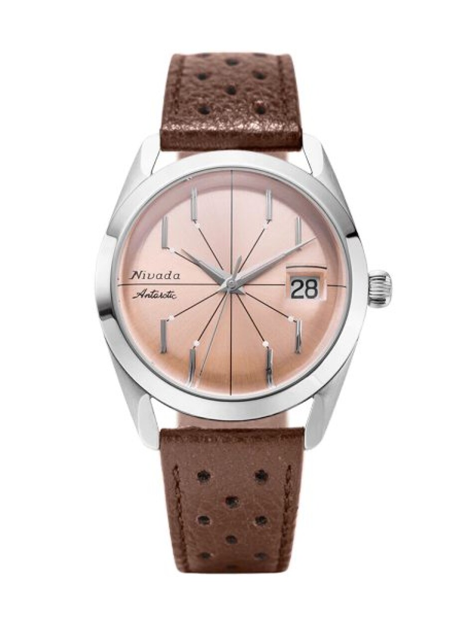 Nivada Grenchen Antarctic Salmon Spider - Brown Racing Strap - main (0)
