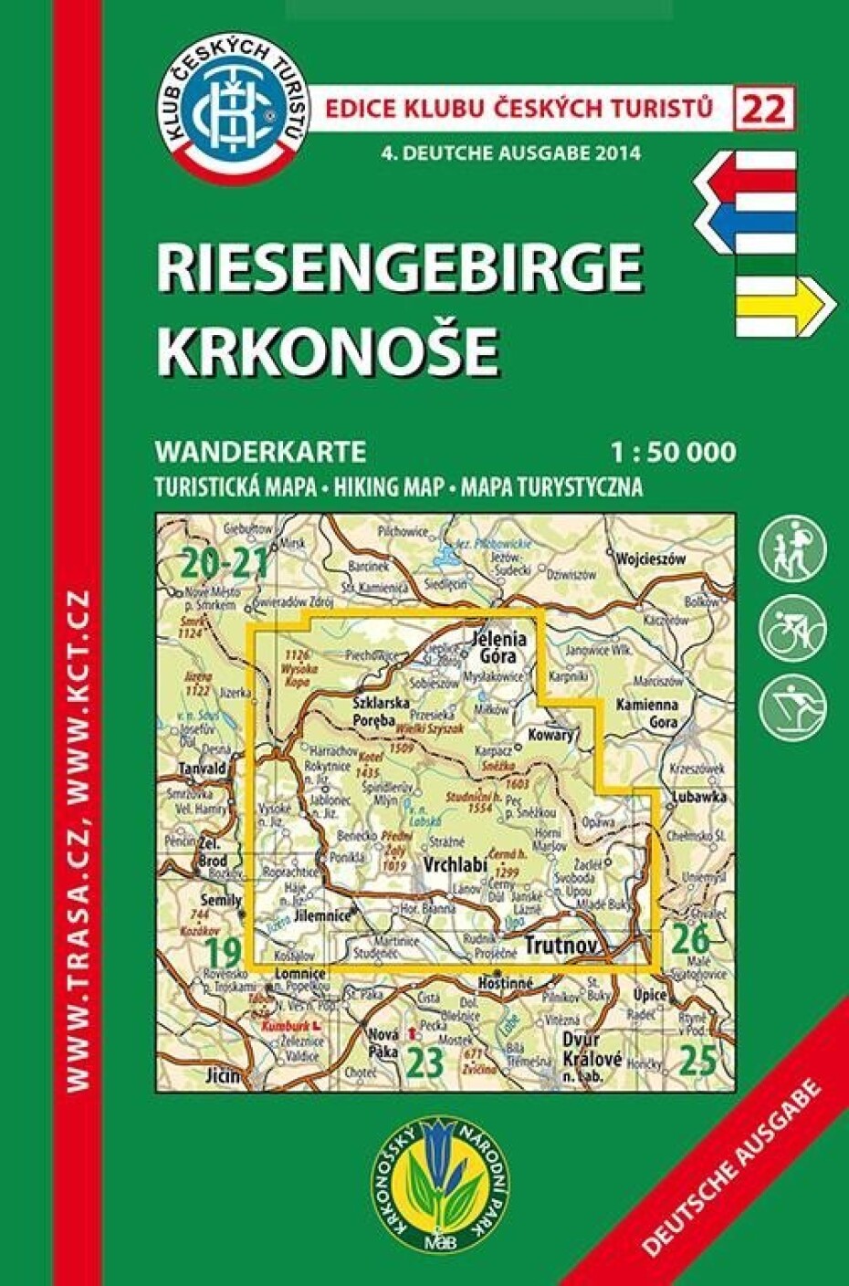 KČT 22 Riesengebirge, Krkonoše 1:50 000 / turistická mapa - německy (2018) - main (0)