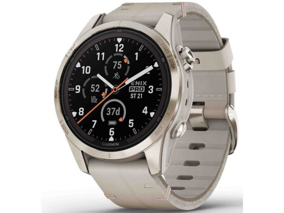 Garmin Fēnix 7S Pro Sapphire Solar Edition Soft Gold s koženým řemínkem Limestone - 010-02776-30 - main (0)