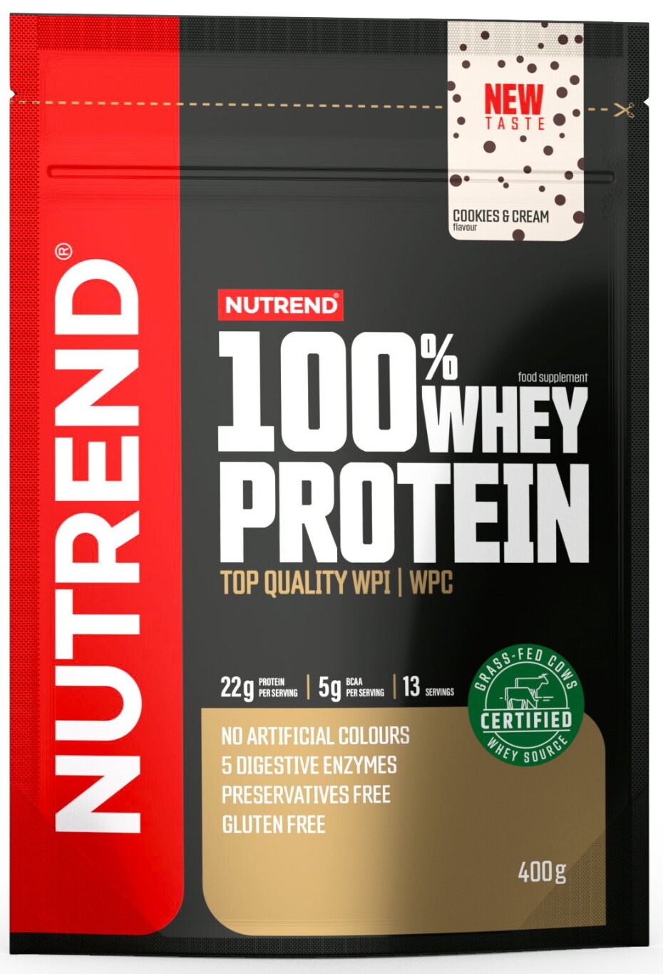 Nutrend 100% Whey Protein 400 g cookies & cream - main (1)