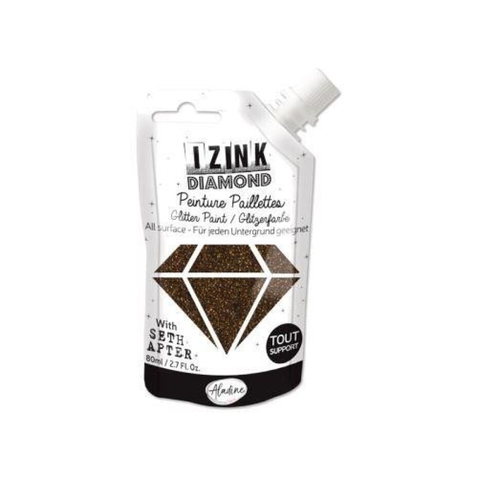 Diamantová barva IZINK Diamond - black coffee, tmavě hnědá, 80 ml - main (0)