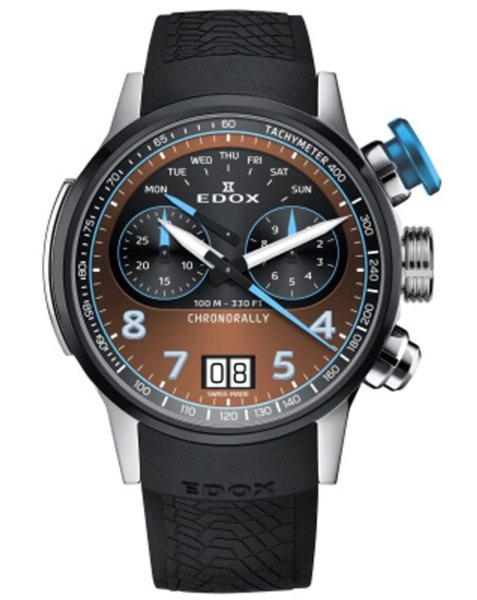 EDOX Chronorally Quartz Chronograph 38003-TINBU-BRNB - main (0)