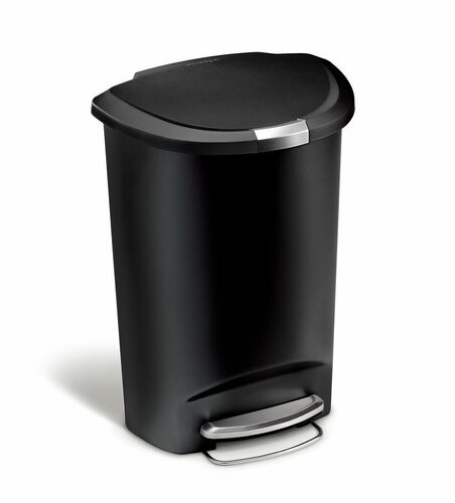 Pedálový odpadkový koš Simplehuman – 50 l, půlkulatý, plast, černý - main (0)