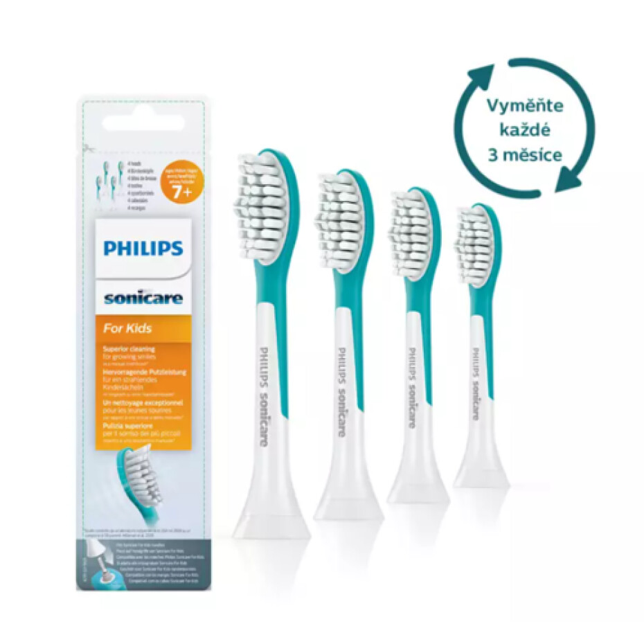 Philips Sonicare kompaktní náhradní hlavice pro děti od 7 let HX6044/33, 4 ks - main (0)