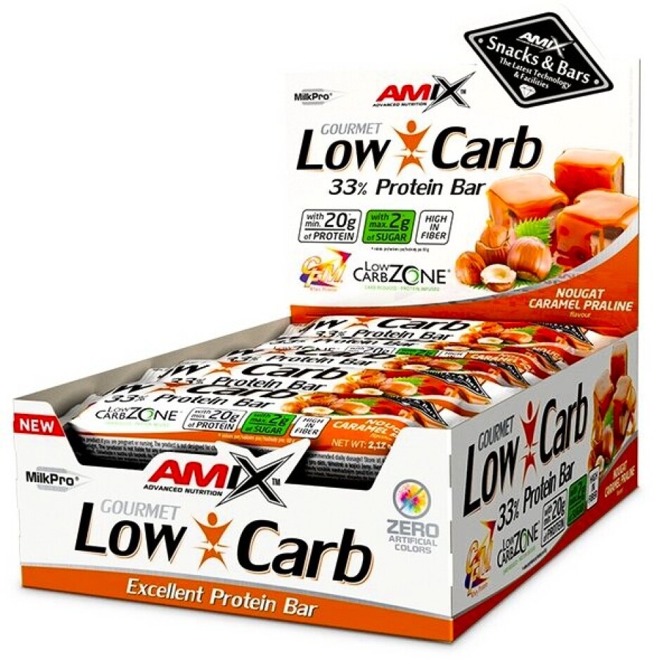Amix Nutrition Low-Carb 33% Protein Bar 60 g karamel - nugát - main (2)