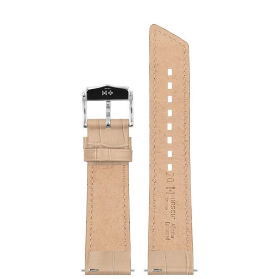 Řemínek Hirsch Princess - béžový - 20 mm - M – Střední délka - 18 mm - Stříbrná - main (2)