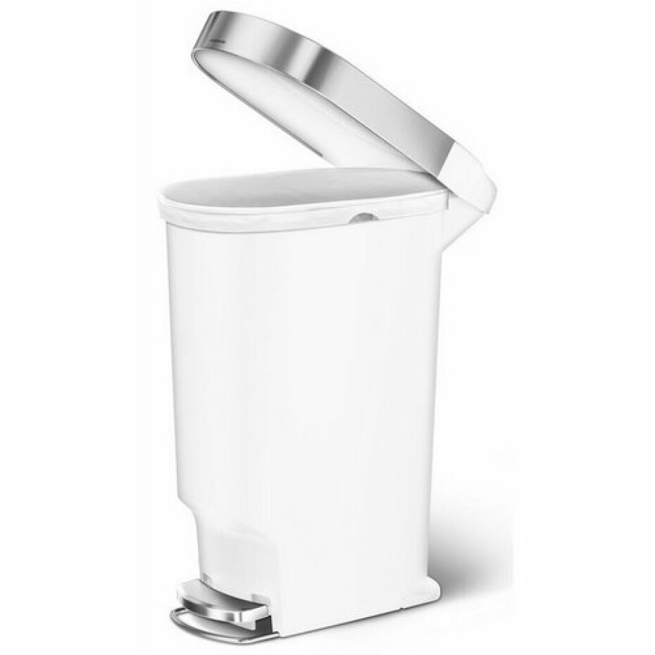 Simplehuman Úzký pedálový odpadkový koš 40 l, bílá - main (3)