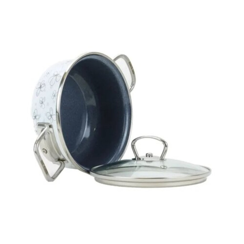 Belis Smaltovaný rendlík s poklicí Premium, bílá, 20 cm, 2,3 l, 2,3 l - main (1)
