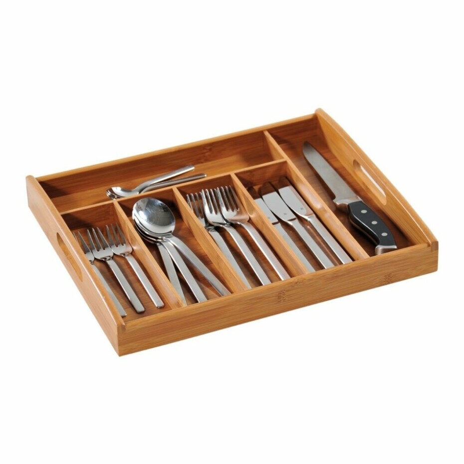 Kesper 58187 Příborník bambus, 6 přihrádek, 38 x 32 x 5,3 cm - main (0)