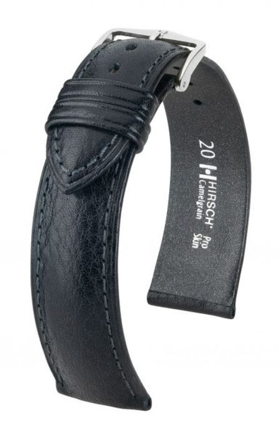 Řemínek Hirsch Camelgrain - černý - 14 mm - M – Střední délka - 12 mm - Zlatá - main (0)