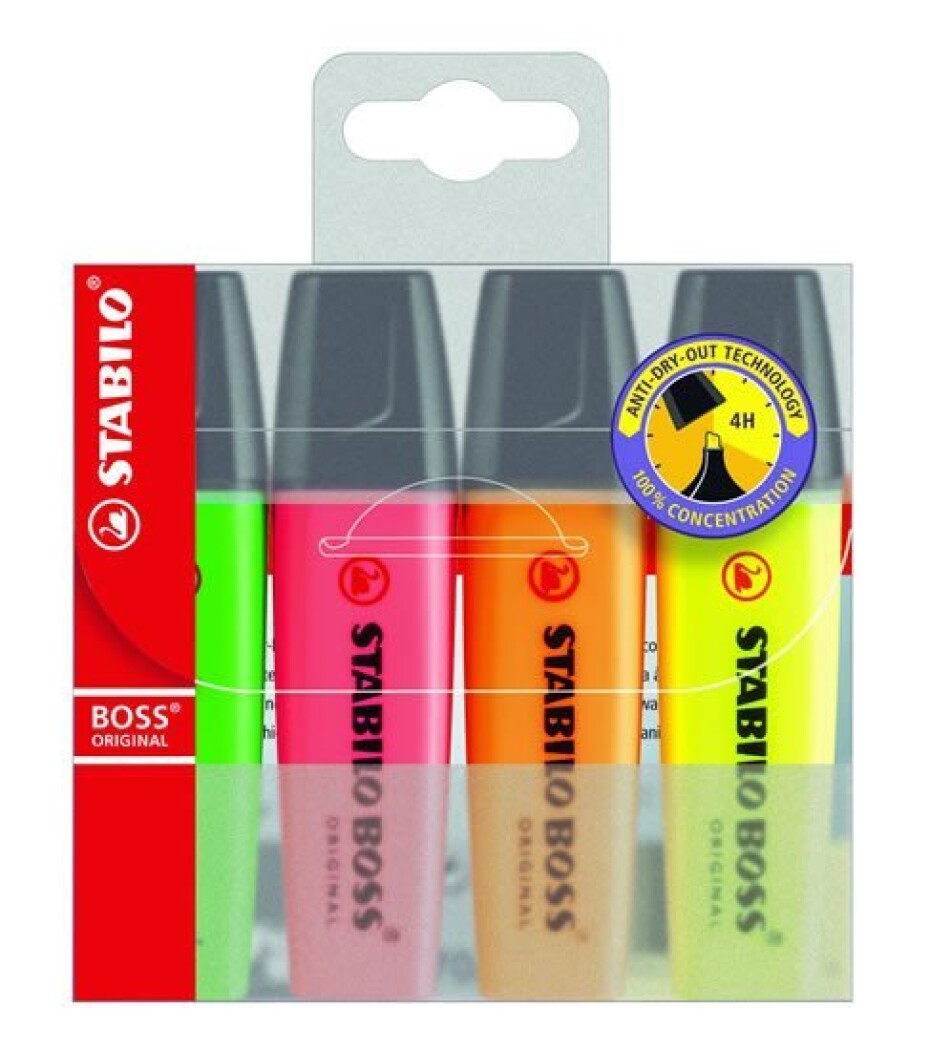 Zvýrazňovač STABILO BOSS ORIGINAL sada 4 ks - main (0)