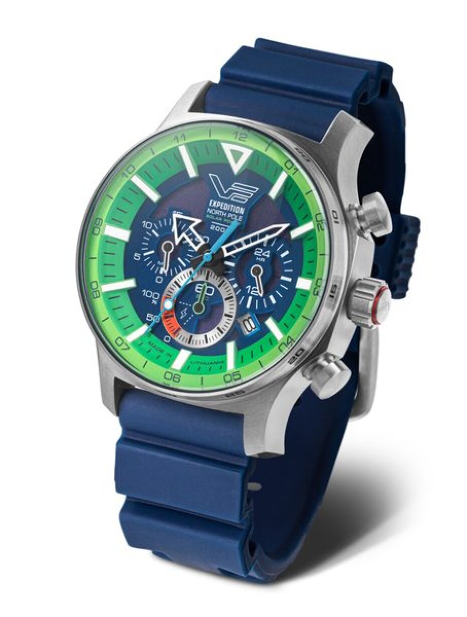 Vostok Europe Expedition North Pole Solar Power Chronograph VR42-595A733B - Náhradní modrý silikonový řemínek - main (2)